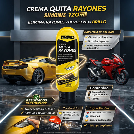 Crema quita rayones 120ml simoniz carro