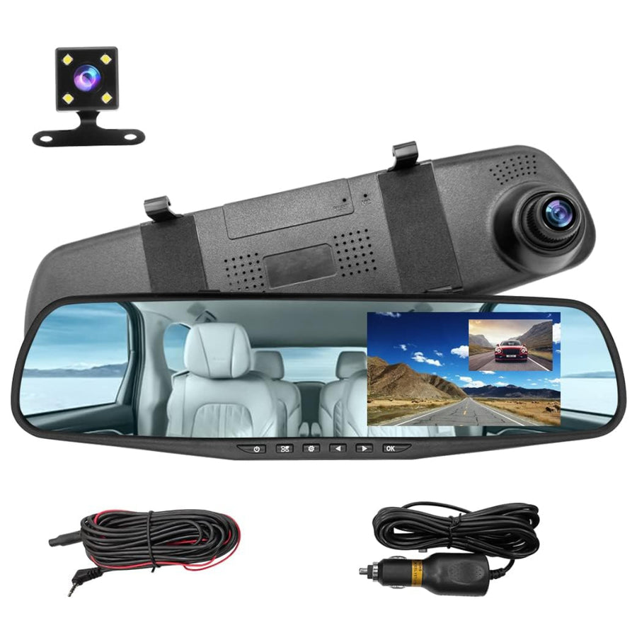 Espejo Retrovisor Cámara Dual DVR Revers